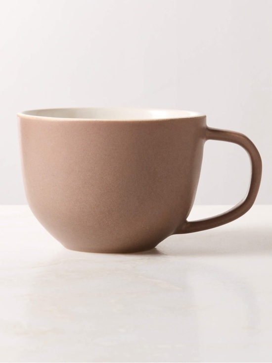 CB2 Other - New! CB2 Matte Stoneware in brown&Warm White Mug 11oz